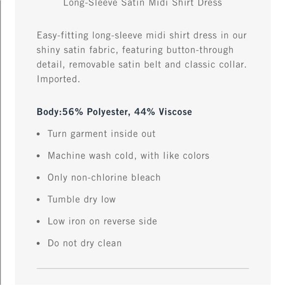 A&F Long Sleeve Satin Midi Shirt Dress EUC - Picture 7 of 13